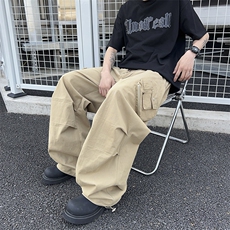 美式复古大口袋纯棉工装裤男女春季抽绳拖地裤子潮牌阔腿休闲裤子，男装休闲裤，星座410-6（原星座1304-1）