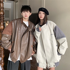 港风肩膀民族风大码夹克男情侣皮衣男女外套男JK8756P110控149，男装夹克，星座226-1