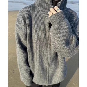 秋冬季cleanfit半拉链连帽毛衣男潮穿搭慵懒风针织外套 ML108图片