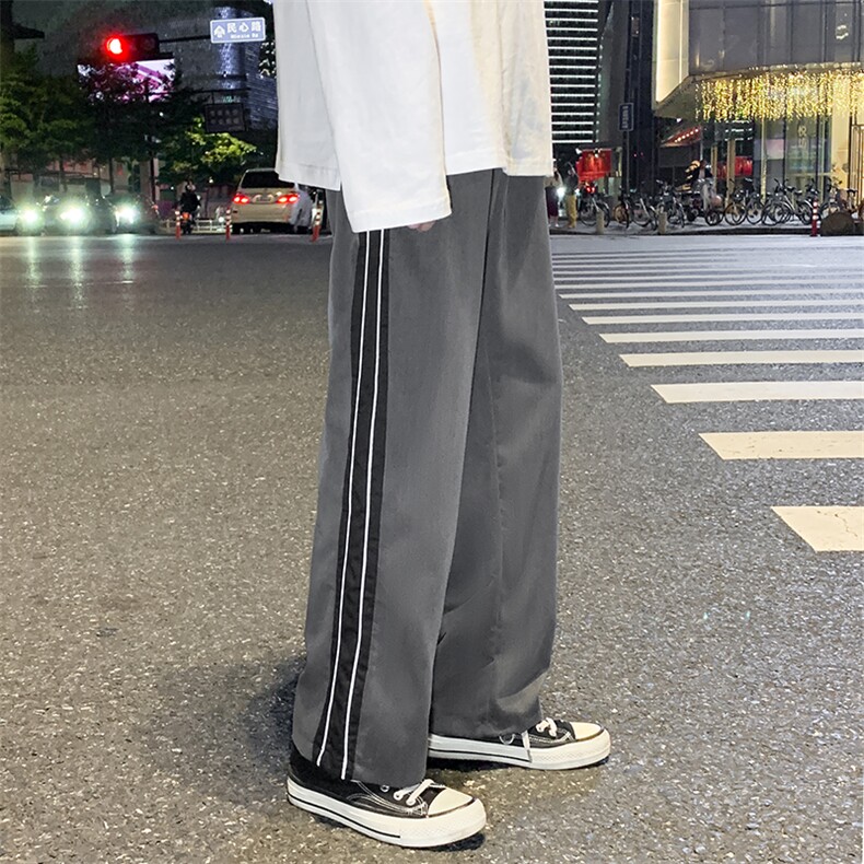 基地-K404-P45夏季休闲裤男士西裤大码阔腿裤垂感直筒裤子宽松潮图片