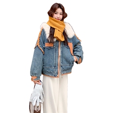 2026冬大毛领石墨烯蓄热牛仔棉服7836-P235-K358，女装棉衣/棉服，2C057