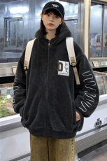 2023冬上新加绒加厚刺绣棉衣羊羔绒连帽外套男女992-P110控价158，男装棉衣，电商A441-1