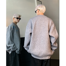 黑色蓝色花朵刺绣圆领针织衫男秋季开衫毛衣上衣外套，男装针织衫/毛衣，电商C307