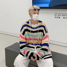 新款时尚2026新款春款连帽针织外套开衫男女潮流文艺慵懒M56/P42，男装针织衫/毛衣，星座506