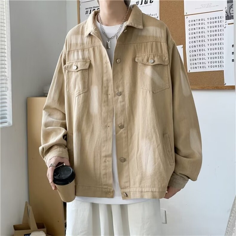 扎染工装夹克男秋季潮牌宽松休闲帅气情侣牛仔外套W5684-P68,男装夹克,星座512-2