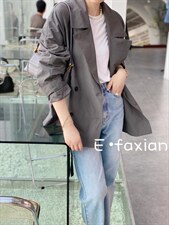秋季新款韩版小风衣，女装风衣，E.FAXIAN伊发现
