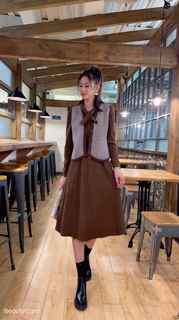 两件套连衣裙，女装连衣裙，锦华秀逸