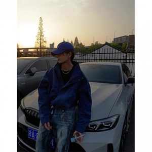 1506A/GJ600/P133美式立领牛仔外套春秋冬季加绒加厚棉服夹克图片