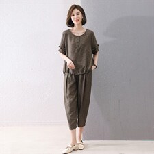 现货2025夏季新款时尚气质天丝提花套装两件套，女装套装/套裙，深水步