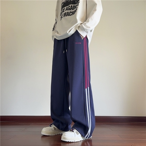 抖音品质秋季新款条纹设计宽松休闲卫裤B315-K24282-特p40控78图片