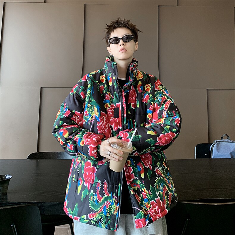F564P782024新款东北大花棉袄加厚保暖新中式风棉服男现货,男装棉衣,星座512-6