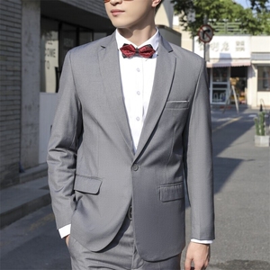 LY8591-XK-M P97修身纽扣男士修身休闲西服套装商务正装高级感图片