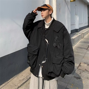 美式重磅刺绣飞行员夹克男女上衣vibe风宽松情侣款外套J9248-p58图片