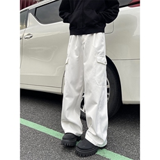2024新款vibe风黑色高街裤子男工装机能白色休闲裤现货W8200-P46，男装休闲裤，星座512-3