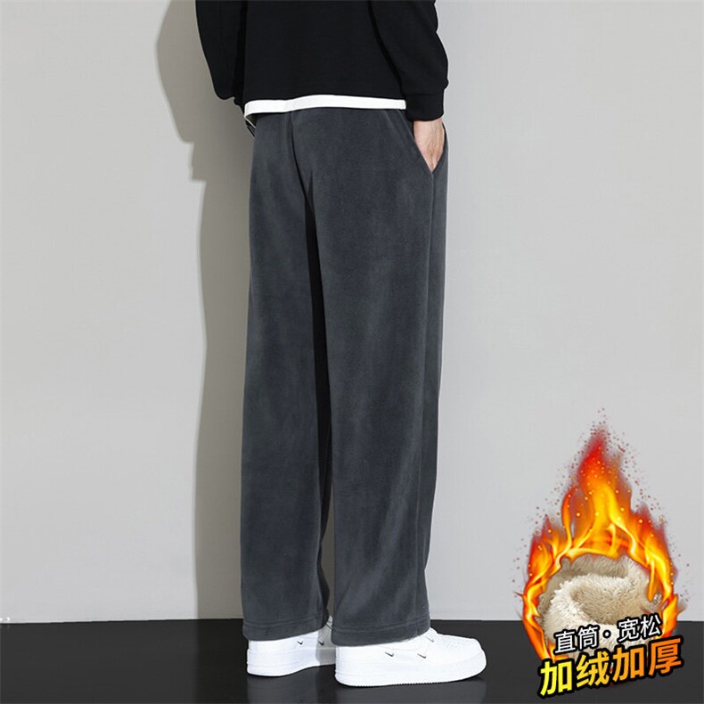 217-2-NK556-P45冬季新款羊羔绒加绒加厚直筒休闲裤男大码卫裤,男装休闲裤,星座217-2