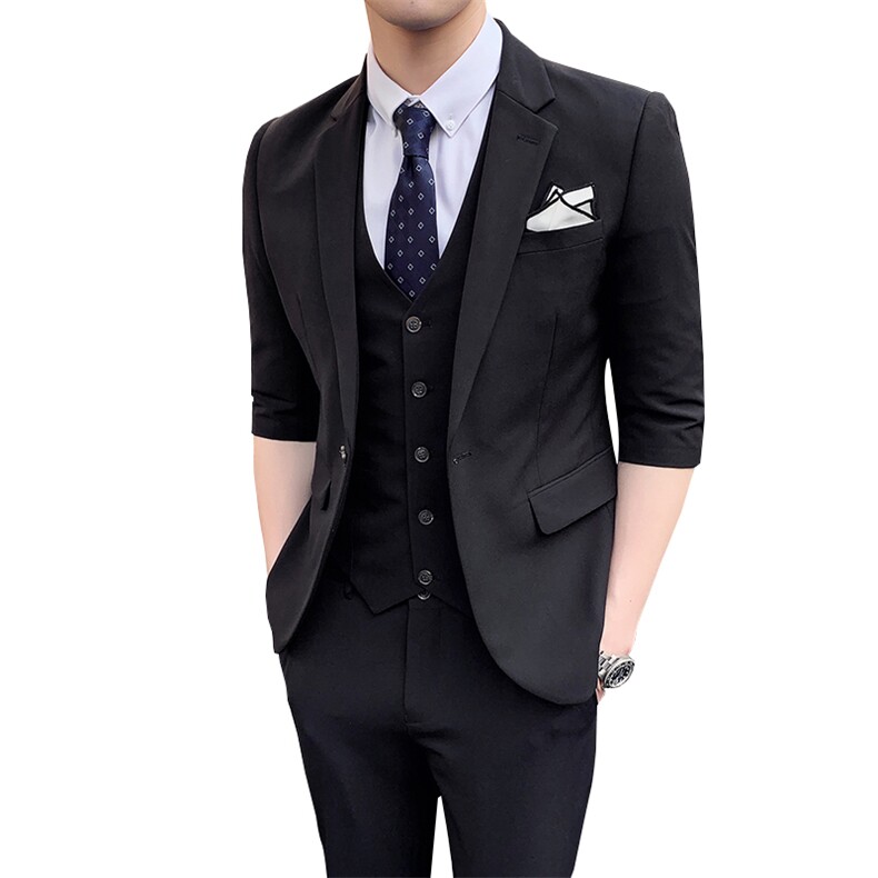 夏季中袖西服礼服套装三件套西装薄款SJT-X11-P240,男装西服,星座1012