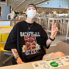灌篮高手动漫重磅宽松印花情侣短袖大码T恤衫男D301P28控39，男装T恤，电商A335-1（原A458）
