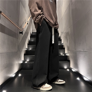 春季主推牛仔裤男港风宽松直筒水洗复古松紧腰橡筋K110-P35图片