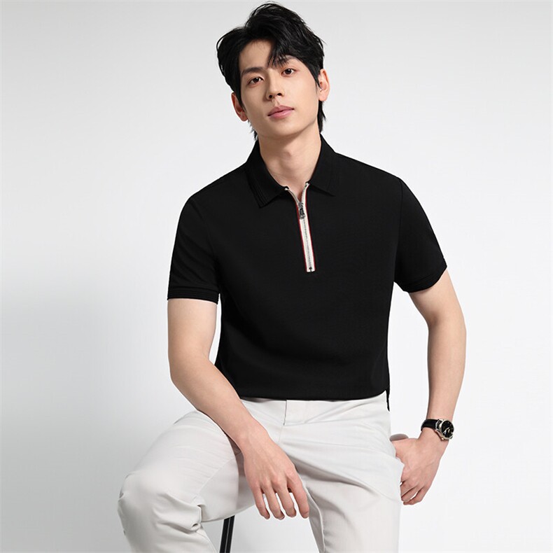 2025夏季新款高品质拉链设计时尚短袖翻领Polo衫2271-P50控84,男装T恤,电商D342