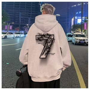 连帽卫衣烟雾字母休闲帽衫港风长袖外套W5255加绒P48春秋P43网图图片