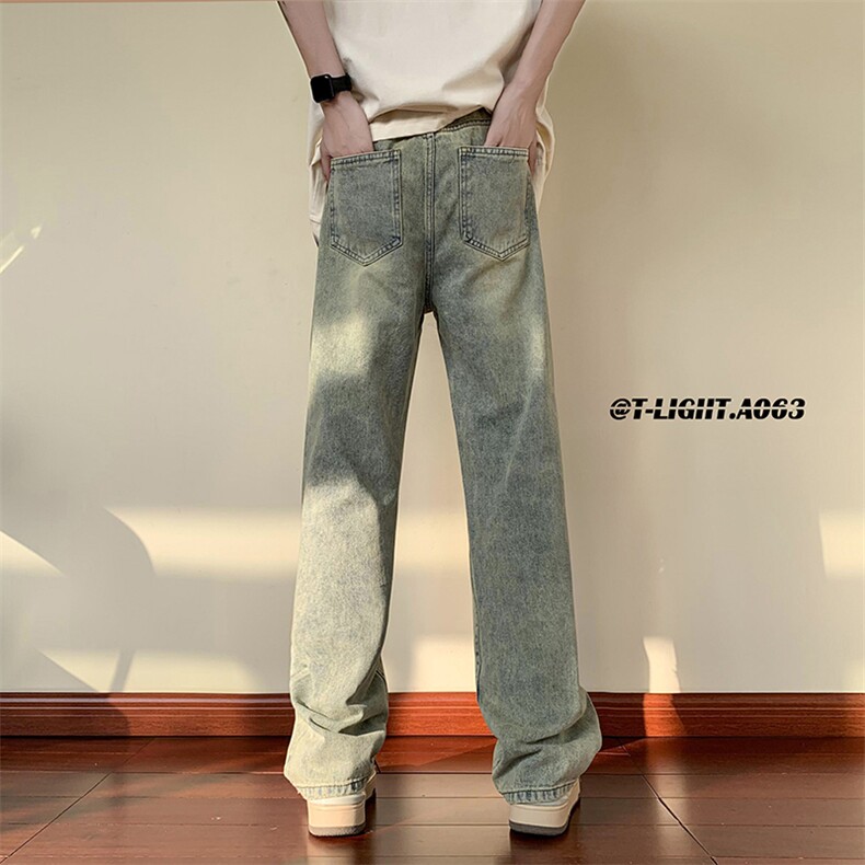 2026夏季美式高街破洞直筒牛仔裤货号K688P55，男装牛仔裤，电商A063