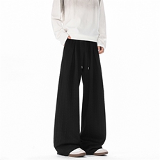 26新款泡泡条纹美式直筒阔腿裤宽松百搭拖地裤504-K266-特P35控69，男装休闲裤，星座504