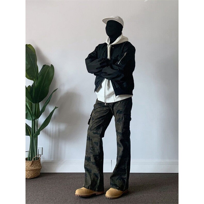 【有货】X806-特P55美式迷彩多口袋工装裤男直筒微喇裤子,男装牛仔裤,星座1007（原301D）