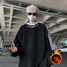 抖音得物供货提供视频秋冬重磅美式宽松织带圆领卫衣0330，男装卫衣，电商A486