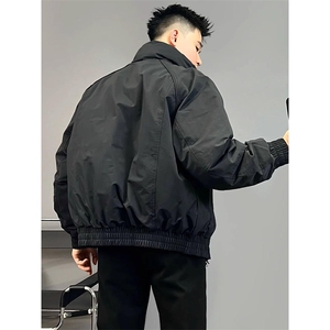 现货美式高街休闲夹克冬季三防立领纯色户外工装加厚棉服外套图片