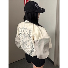 秋冬宽松舒适棒球领字母刺绣时尚潮流流夹克外套上衣，男装夹克，星座506A