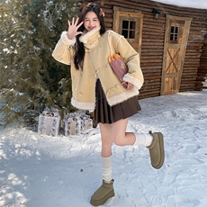 新款！冬装皮毛一体羊羔毛外套2C133-8817-P190-K288，女装短外套，2C133