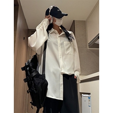 【直播】C2339-TP4568垂感纯色衬衫女2025秋宽松休闲衬衣女，男装衬衫，电商A102