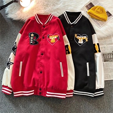 星星刺绣棒球服男高街ins拼色宽松夹克春季新款潮牌外套W2777-P65，男装夹克，星座512-2