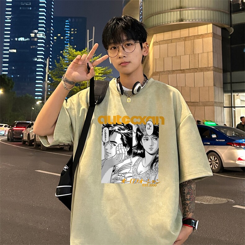 量大优供视频重磅麂皮绒短袖T恤男JPDX219-特P19,男装T恤,电商B367