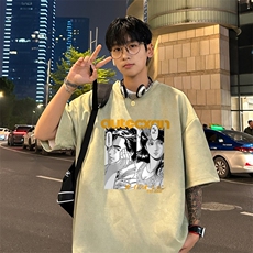 量大优供视频重磅麂皮绒短袖T恤男JPDX219-特P19，男装T恤，电商B367
