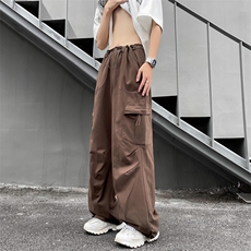 夏季设计感宽松阔腿休闲裤美式复古多口袋宽松工装裤男K7956-P50，男装休闲裤，星座512-3