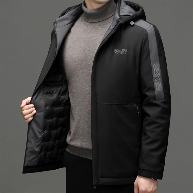男装可脱卸帽棉衣冬季新款加厚保暖棉服中年商务休闲男士外套图片