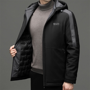 男装可脱卸帽棉衣冬季新款加厚保暖棉服中年商务休闲男士外套图片