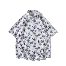 精品花衬衫大码男短袖夏季痞帅休闲上衣服外套翻领衬衣A012/P35，男装衬衫，电商A012