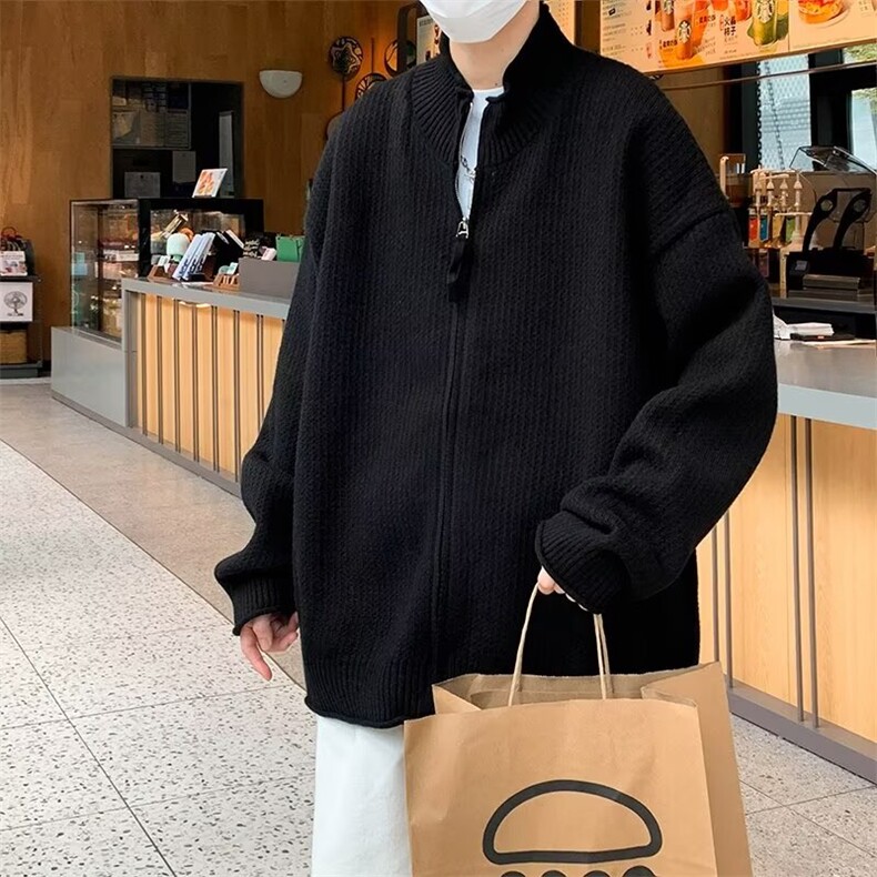 针织开衫男士韩版潮流宽松百搭帅气2025冬季ins毛衣外套MZ643-P64,男装针织衫/毛衣,星座412-3
