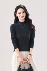2025年秋季时尚百搭通勤简约休闲半高领，女装羊毛衫，巧奈羊绒