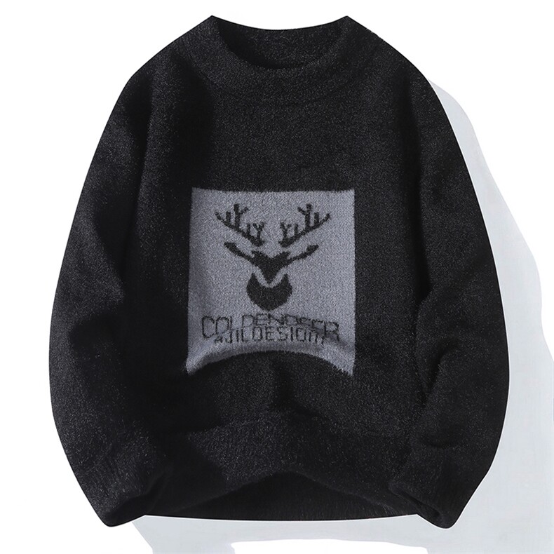仿貂保暖长袖青年休闲打底衫百搭小鹿毛衣秋冬男士CC7913-P45,男装T恤,星座1105-3