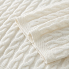 时尚百搭宽松麻花圆领羊绒衫，女装羊绒衫，东业羊绒