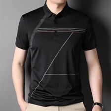 2023年宽松潮流时尚中年短袖上衣翻领百搭夏季T恤SFTT3098，男装T恤，钱塘6003（原4033）