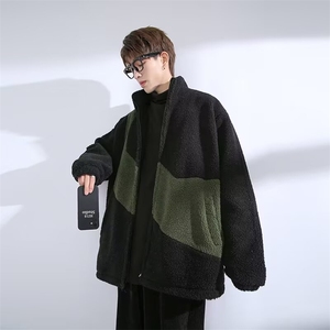 DK0829-P40气质ins羊羔绒外套文艺流行慵懒潮流日系简约新款原宿