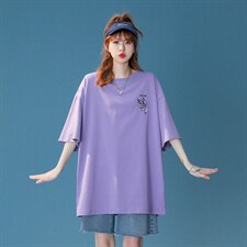 2024夏季中性风短袖t恤男学生纯棉宽松半袖416B-1-DT213-P25限39，男装T恤，星座416B-1