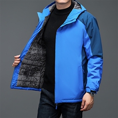 男士秋冬夹克秋冬休闲商务冲锋衣户外运动登山服中年爸爸装外套，男装夹克，钱塘6003（原4033）