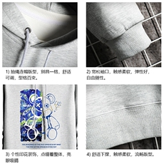 纯棉连帽卫衣男大码运动帽衫宽松薄网格WY2290-P35，男装卫衣，电商A040A