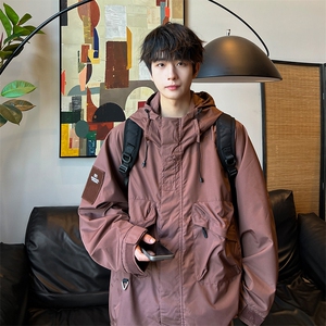 8XL-M特大码冲锋衣防水宽松工装风男夹克外套JK1306P90控118图片
