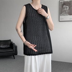 BX1130-特批30 控58 小众高品质镂空衬衫内搭大码短袖背心T恤图片